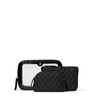 Victoria's Secret Black Travel Trio Makeup Bag